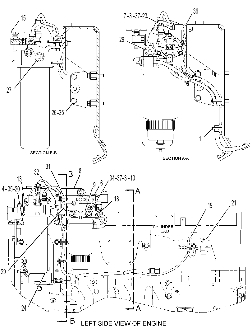 FILTER & MTG GP-FUEL 3557209 CAT