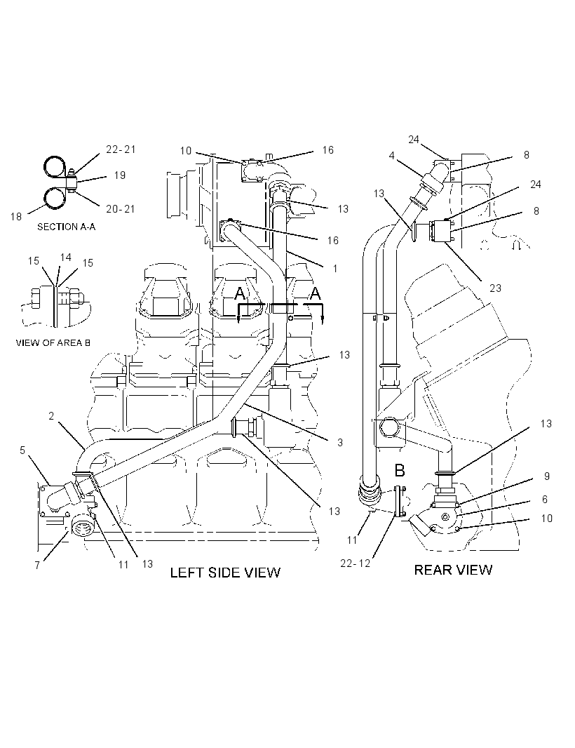 LINES GP-AUXILIARY FRESH WATER 1307222 CAT