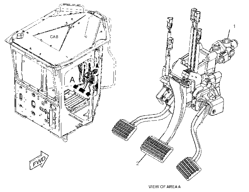 PEDAL GP-BRAKE, XMSN & GOV 4449775 CAT