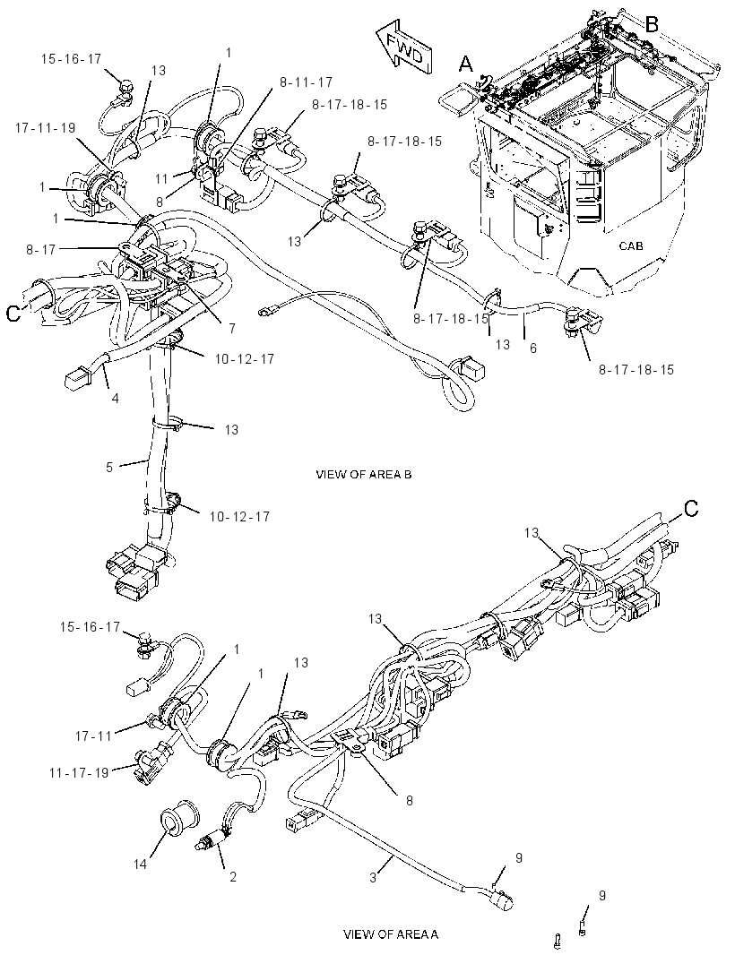 Проводка кабины 4316906 CAT