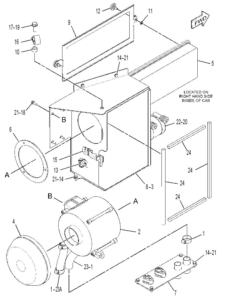 Предочиститель воздуха кабины 3413855 CAT