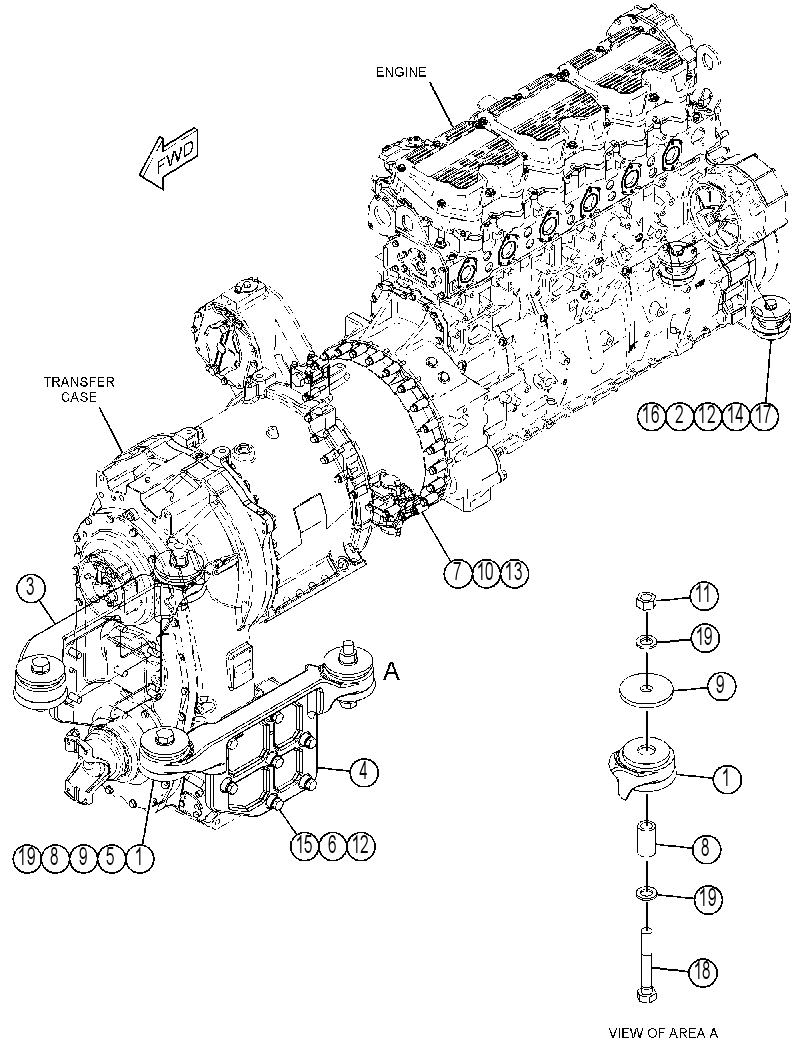 SUPPORT GP-ENGINE & XMSN 3925225 CAT