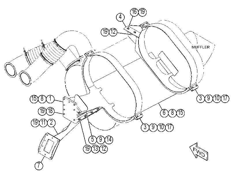 MOUNTING GP-MUFFLER 4499896 CAT