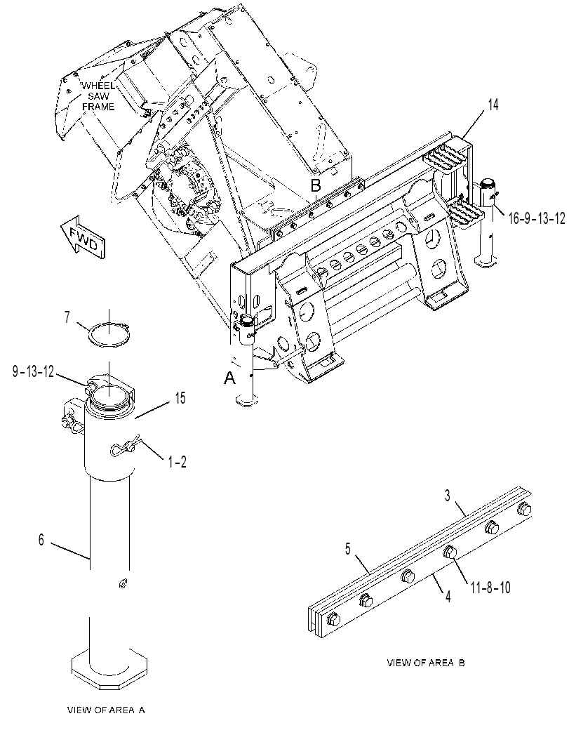 FRAME GP-WHEEL SAW 3818423 CAT