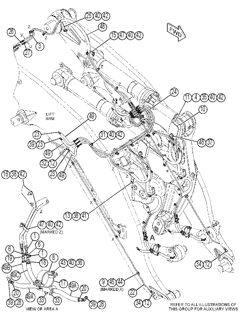 LINES GP-FRONT LUBRICATION 3647915 CAT