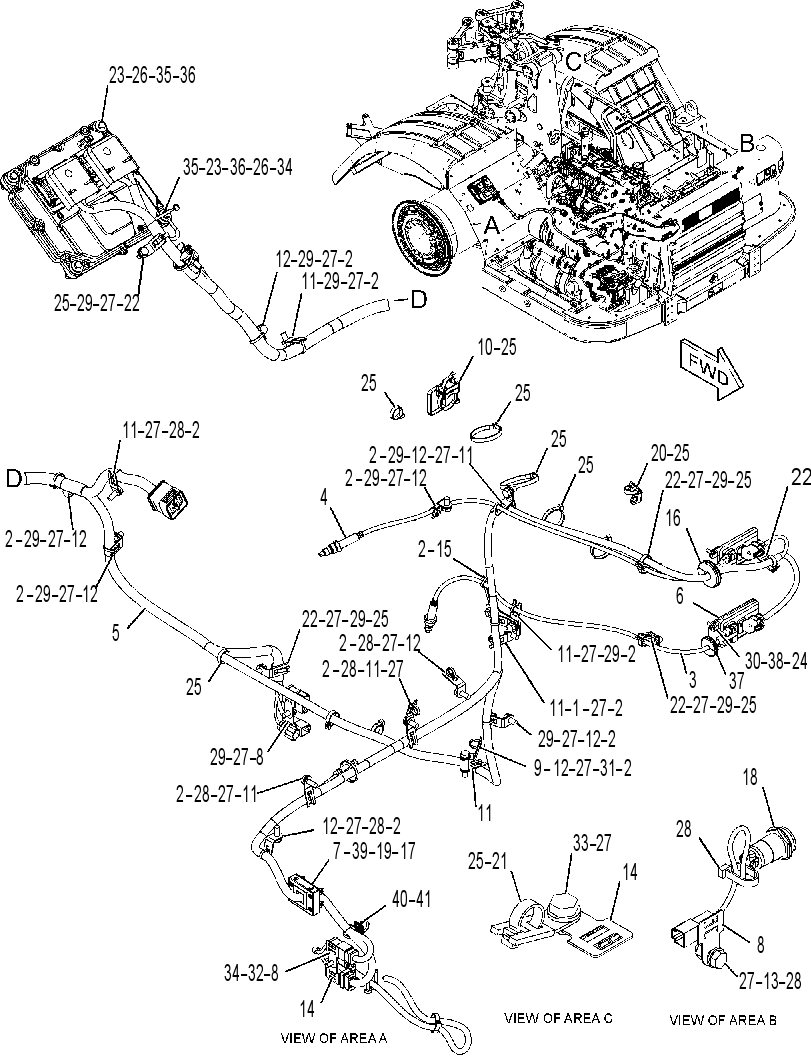 Проводка модуля AdBlue 3748770 CAT