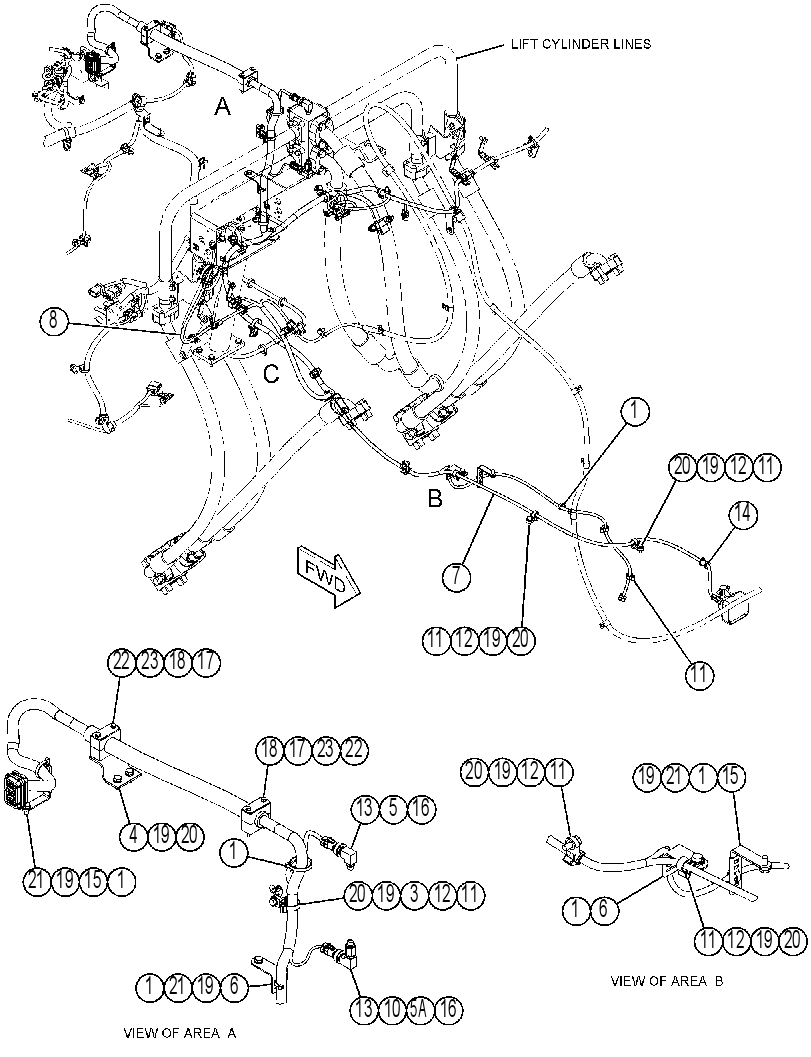Проводка передняя 3868222 CAT