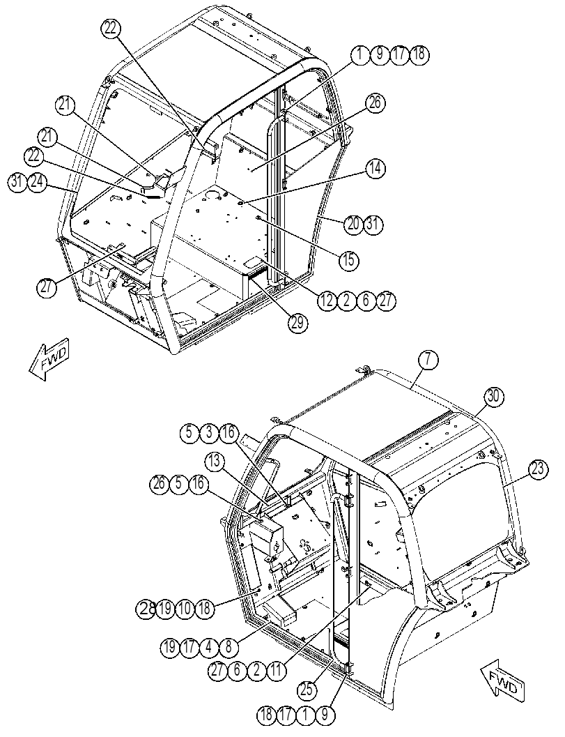CAB GP-OPEN ROPS 4285996 CAT