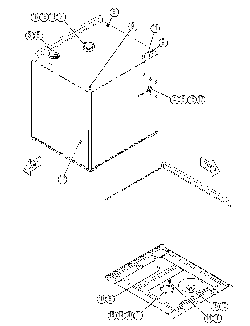 Бак топливный 3797840 CAT