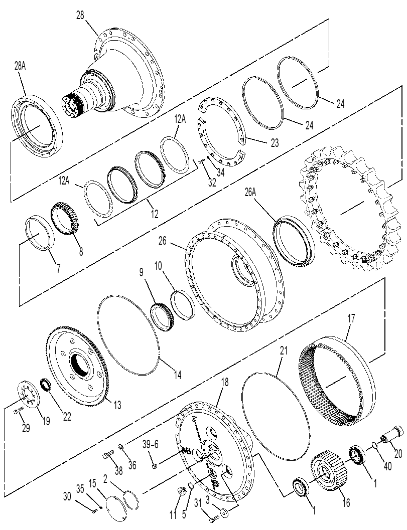 Бортовой редуктор 2464734 CAT