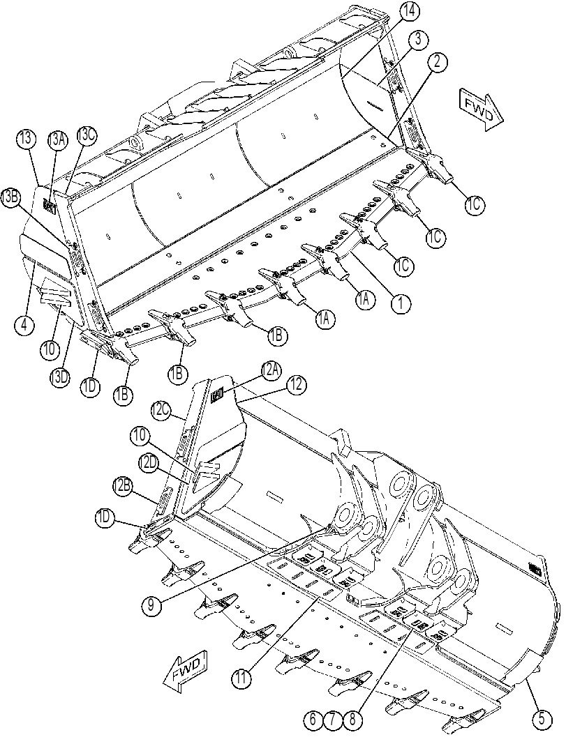 Ковш скальный в сборе 4514871 CAT