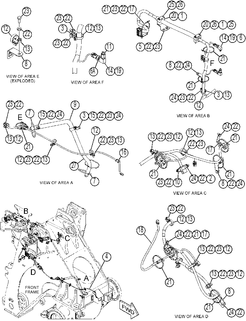 Проводка передняя 4185125 CAT