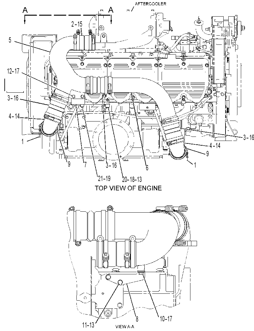 LINES GP-TURBOCHARGER 3222460 CAT