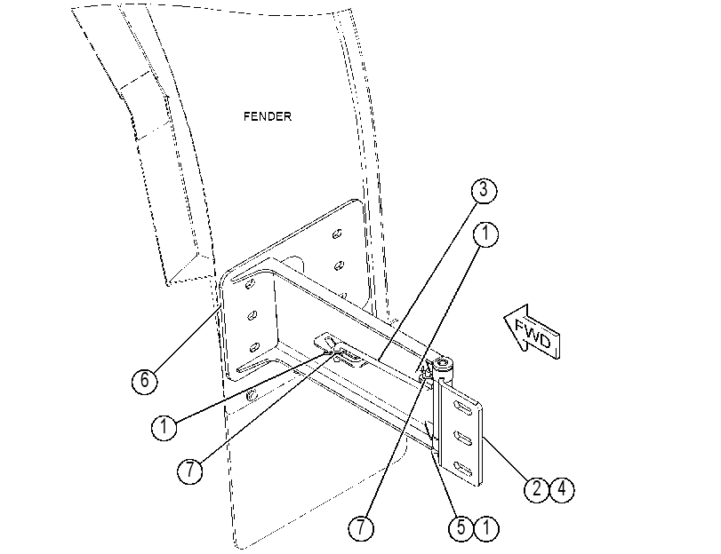HINGE GP-ROADING FENDER 3712046 CAT