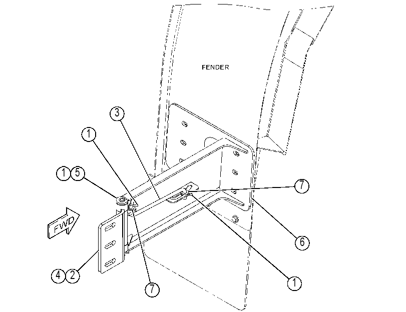 HINGE GP-ROADING FENDER 3712045 CAT