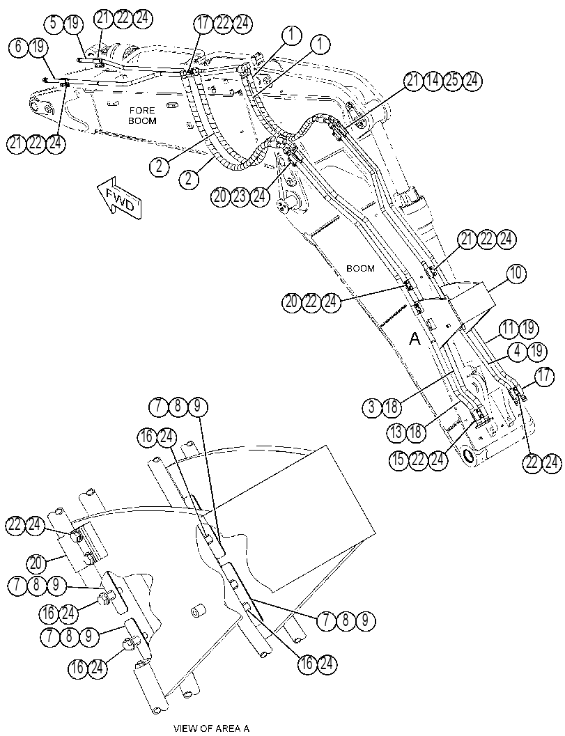 Трубопроводы стрелы 3756652 CAT
