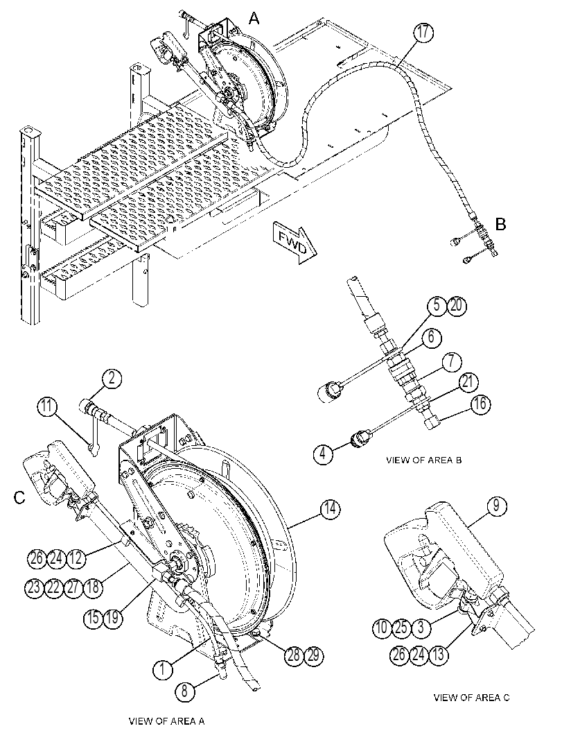 REEL GP-WASHDOWN HOSE 4164127 CAT