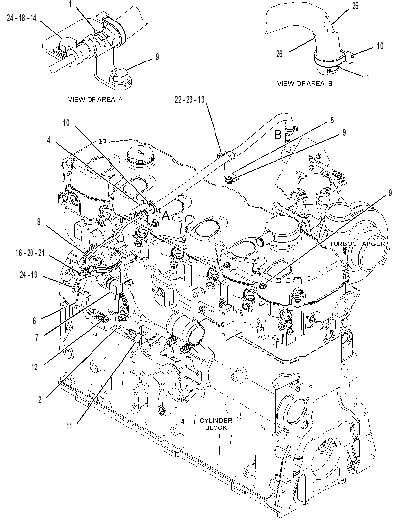 LINES GP-TURBOCHARGER 3518629 CAT