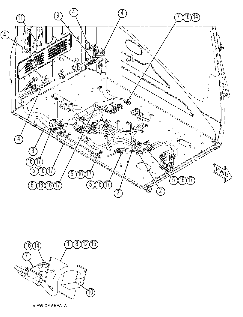 Проводка площадки 4406915 CAT