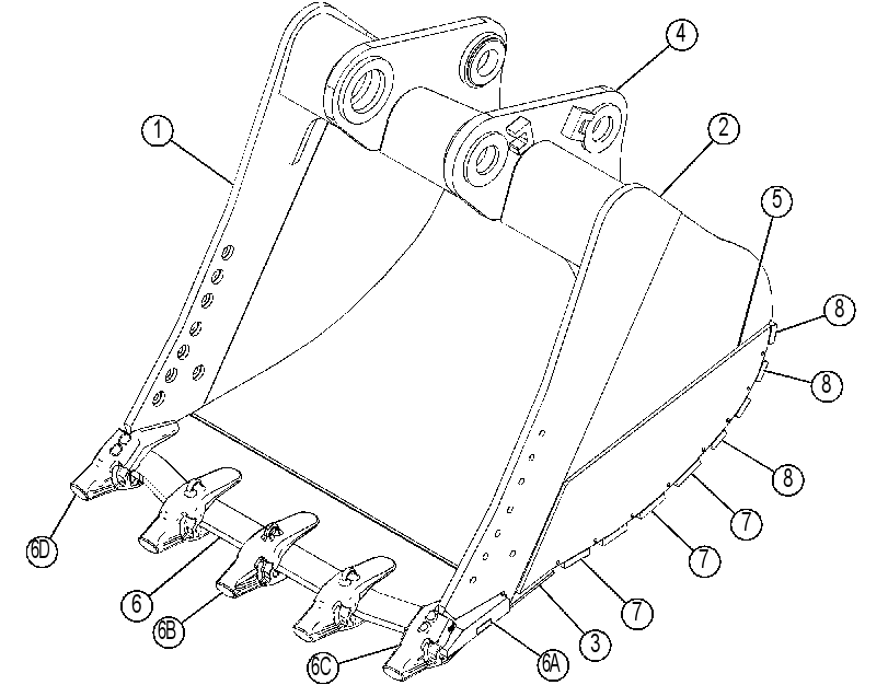 BUCKET AS-SEVERE SERVICE SPADE 4434458 CAT