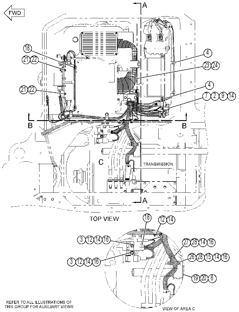 Проводка связи 3702585 CAT