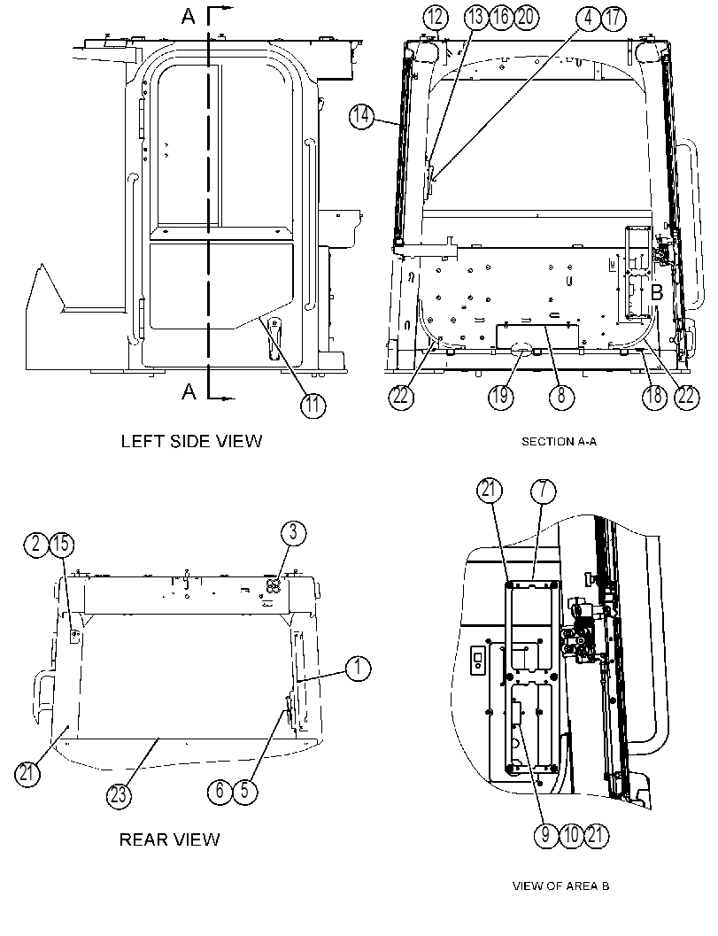 Кабина закрытая с ROPS 3915303 CAT