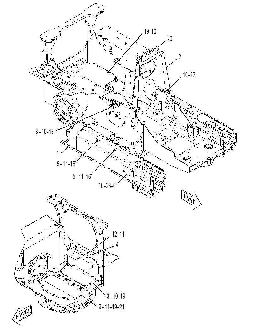 FRAME GP-MAIN 2447396 CAT