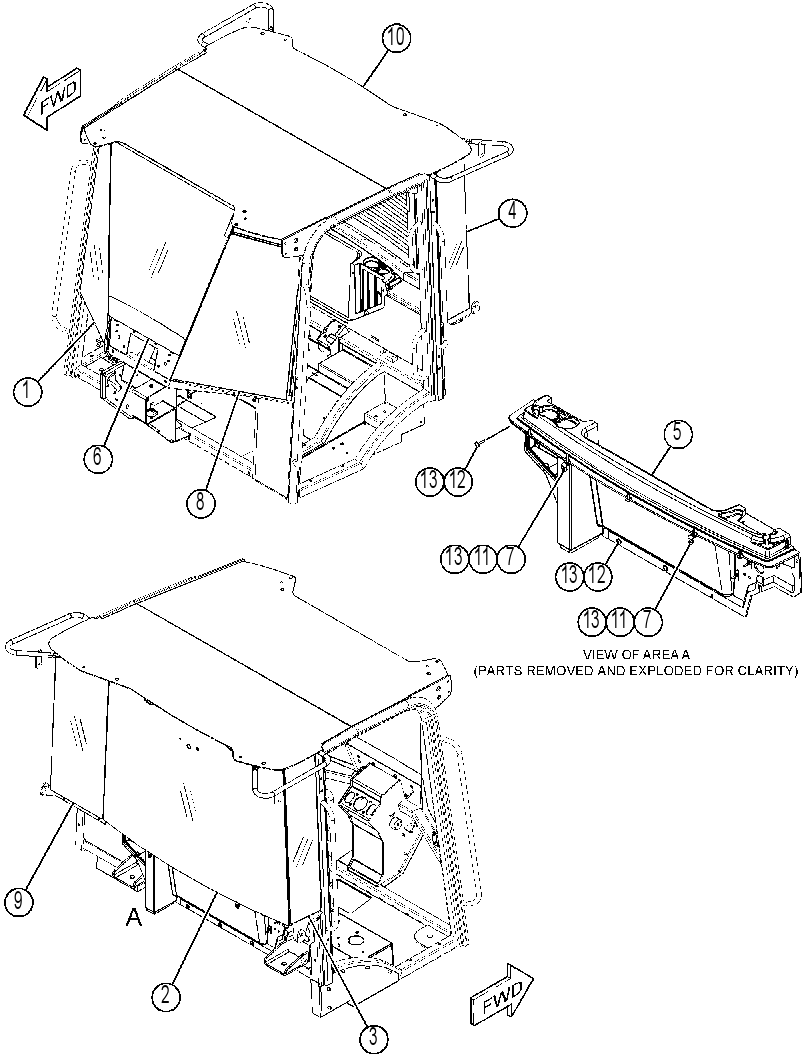 Кабина закрытая с ROPS 4522565 CAT