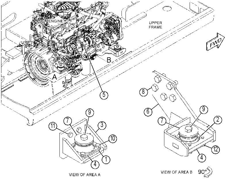 Крепление двигателя 3922460 CAT
