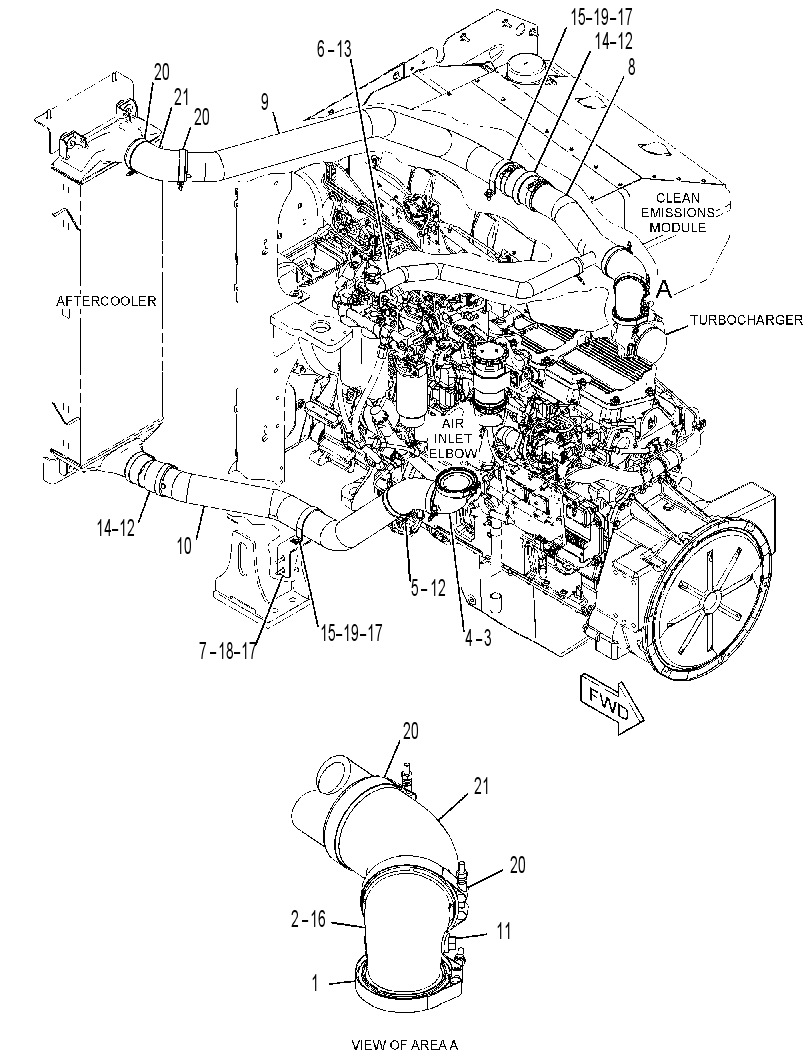LINES GP-AFTERCOOLER AIR 3475124 CAT