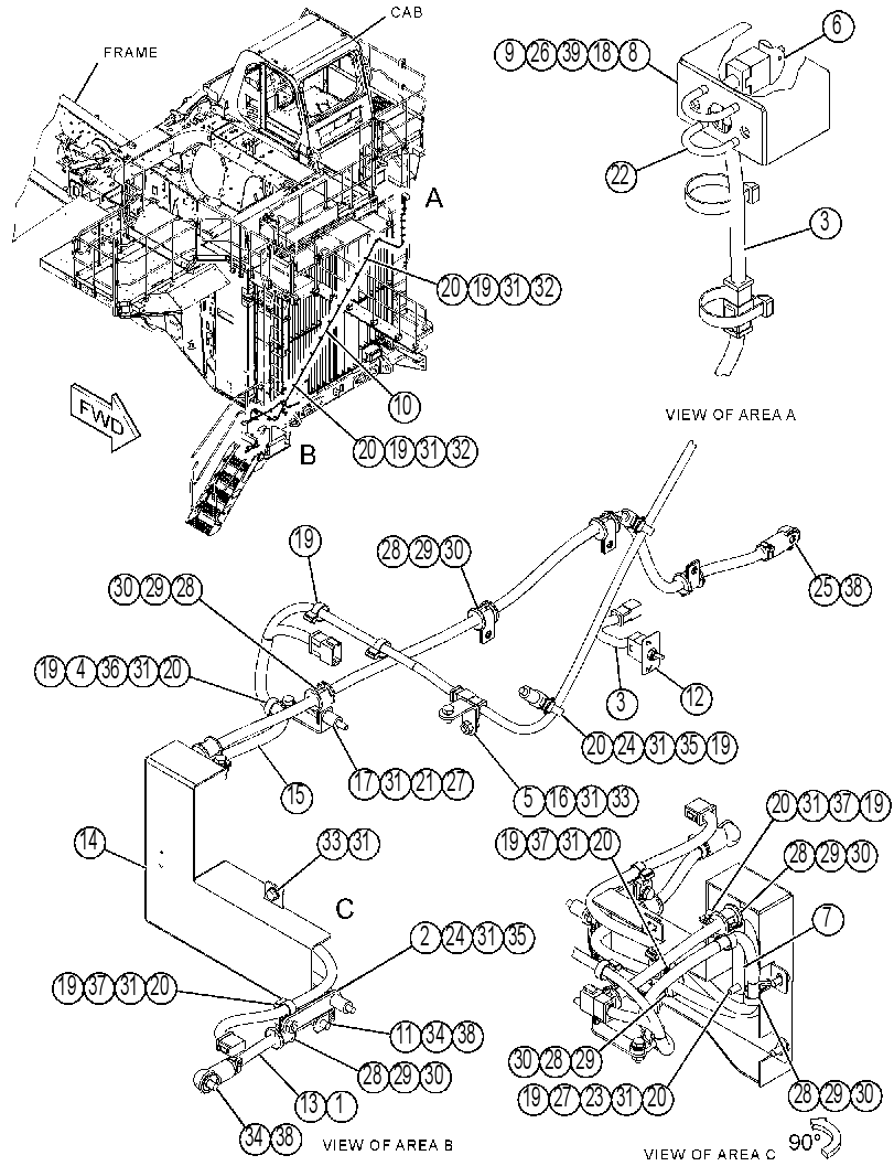 Проводка площадки 4188355 CAT
