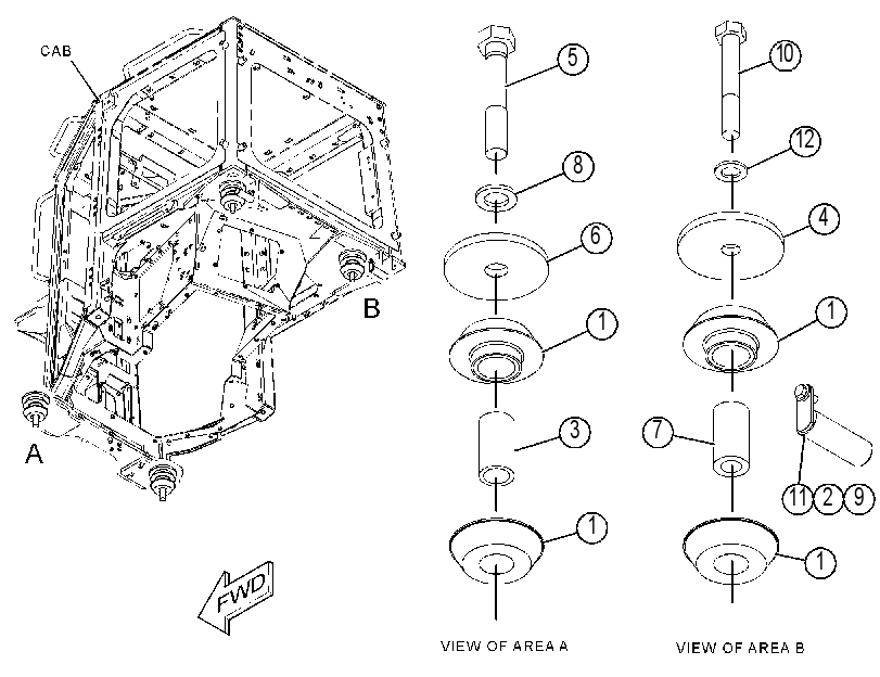 Крепление ROPS 3744665 CAT