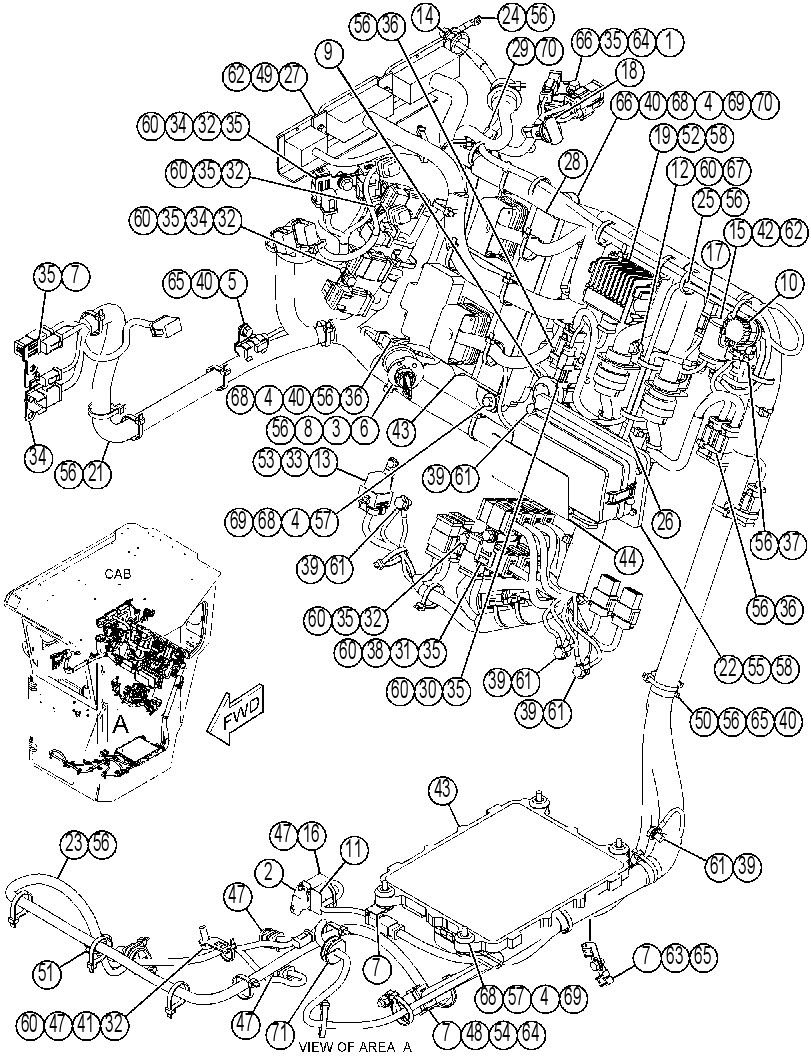 Проводка кабины 3840957 CAT