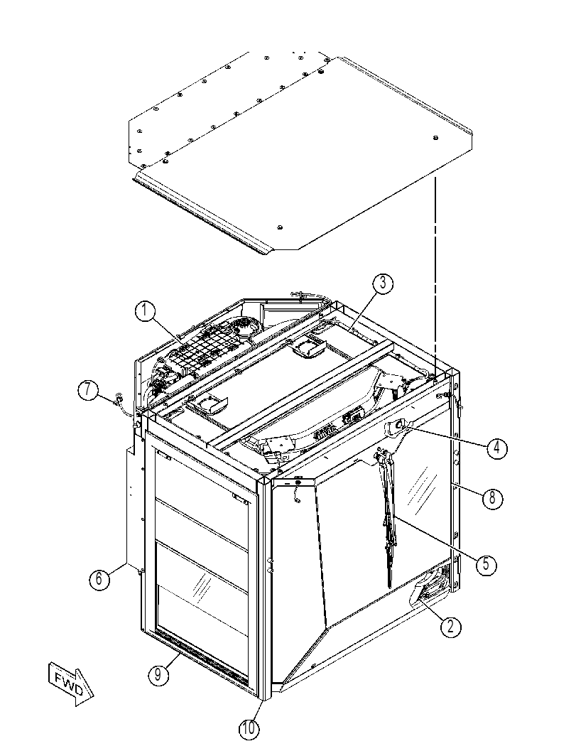 Кабина закрытая с ROPS 4622859 CAT