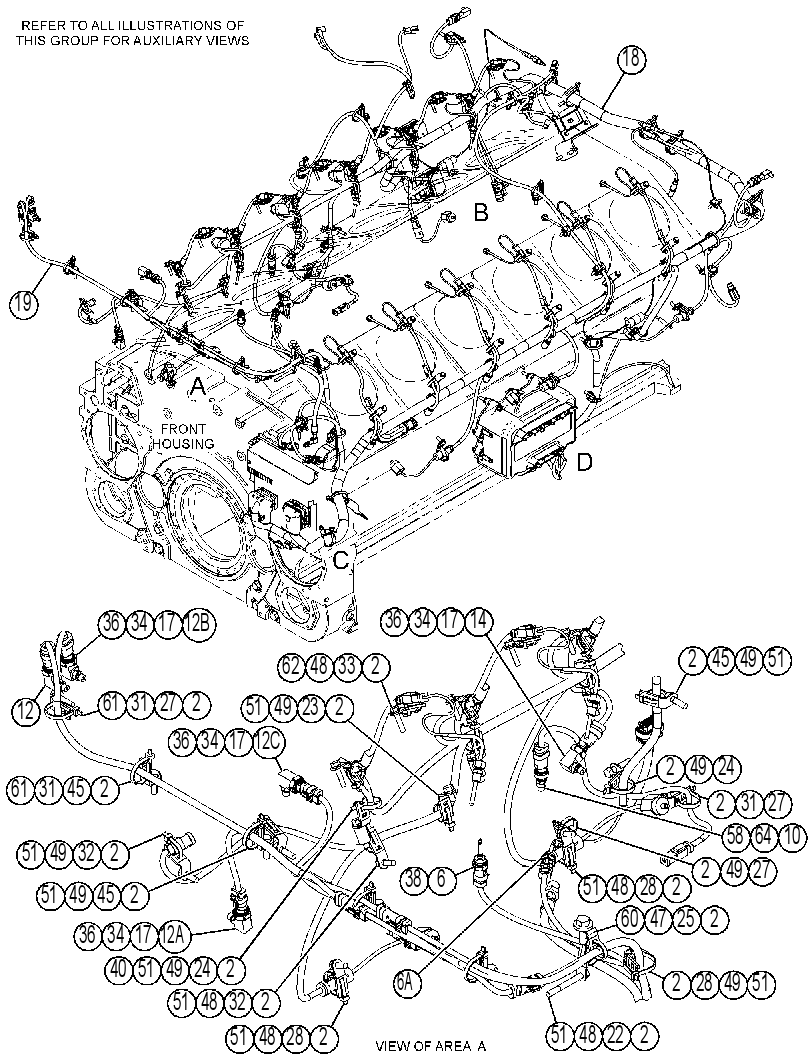 Проводка двигателя 4157976 CAT