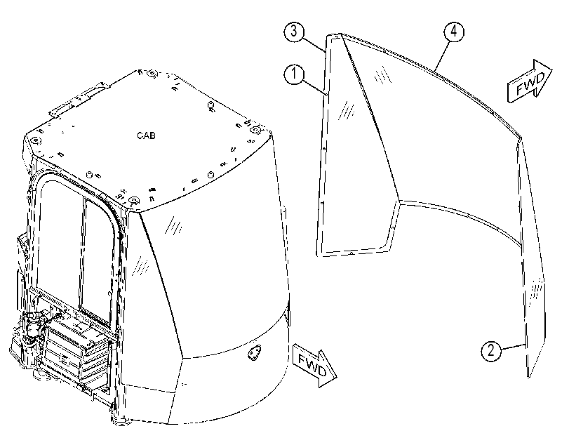 WINDOW GP-FRONT 4620651 CAT