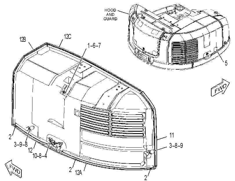 COVER GP-HOOD 3885170 CAT