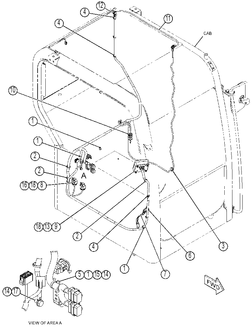 Проводка кабины 4522970 CAT