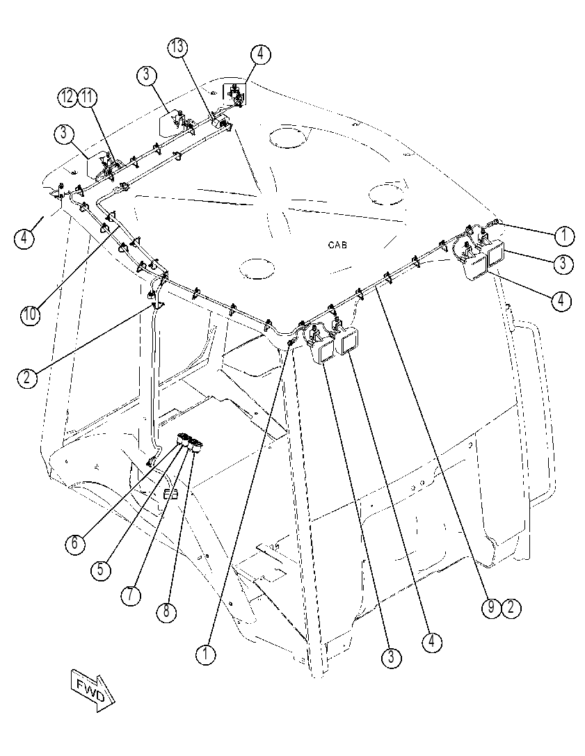 Проводка кабины 4503829 CAT