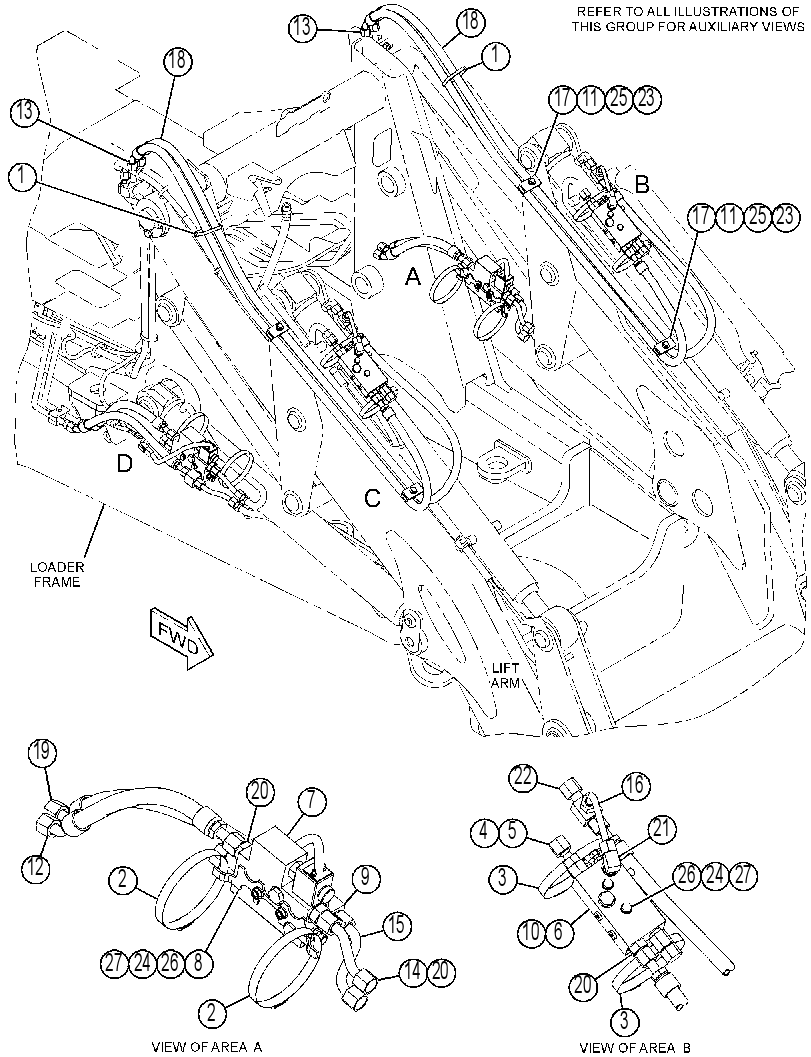 LINES GP-LIFT & TILT CYLINDER 3966943 CAT