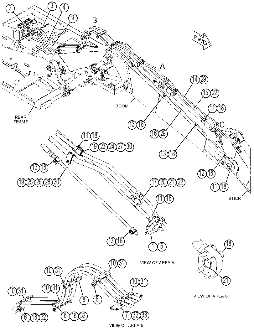 Трубопроводы стрелы 4180908 CAT