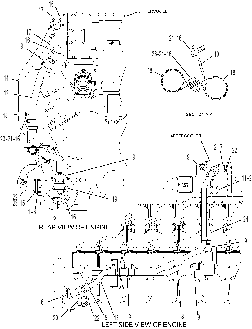 LINES GP-AUXILIARY FRESH WATER 3307459 CAT