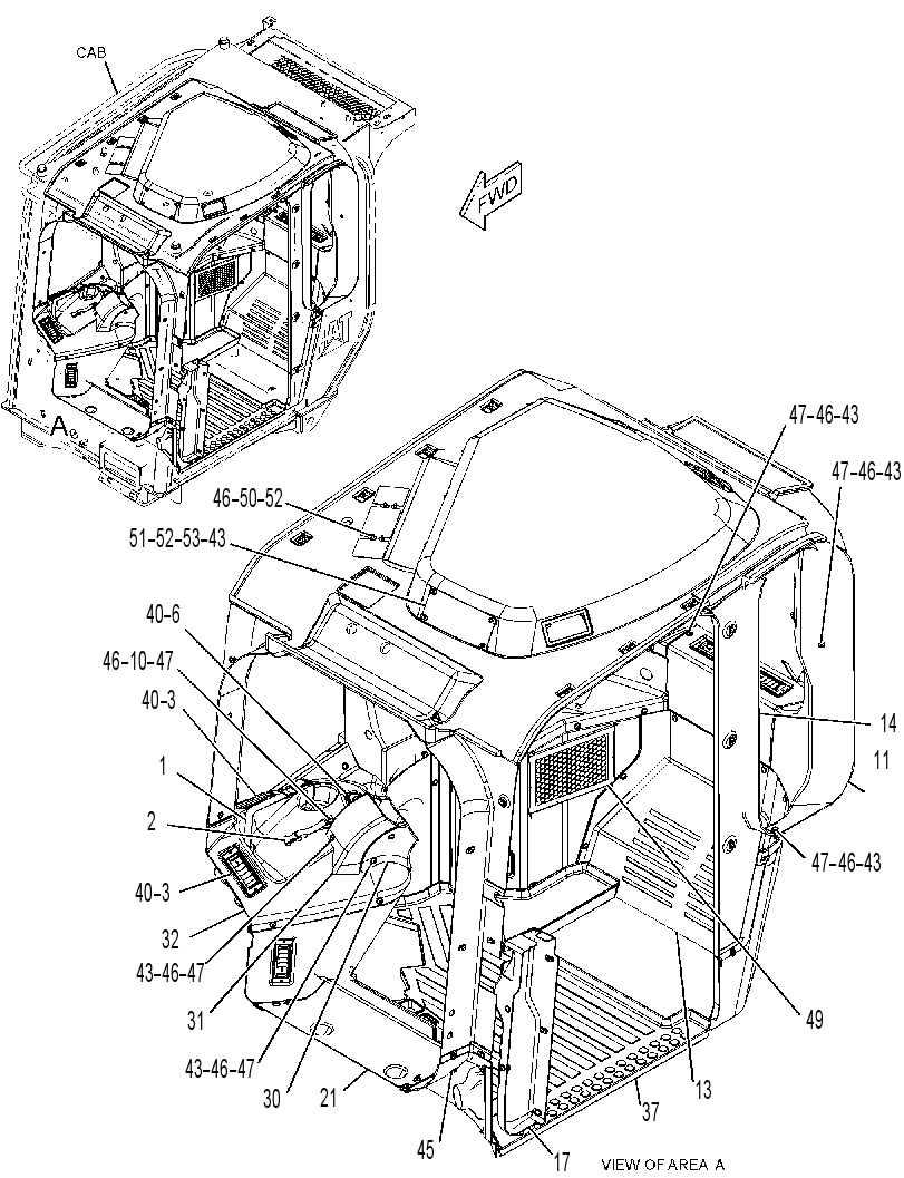 Отделка кабины 3808432 CAT