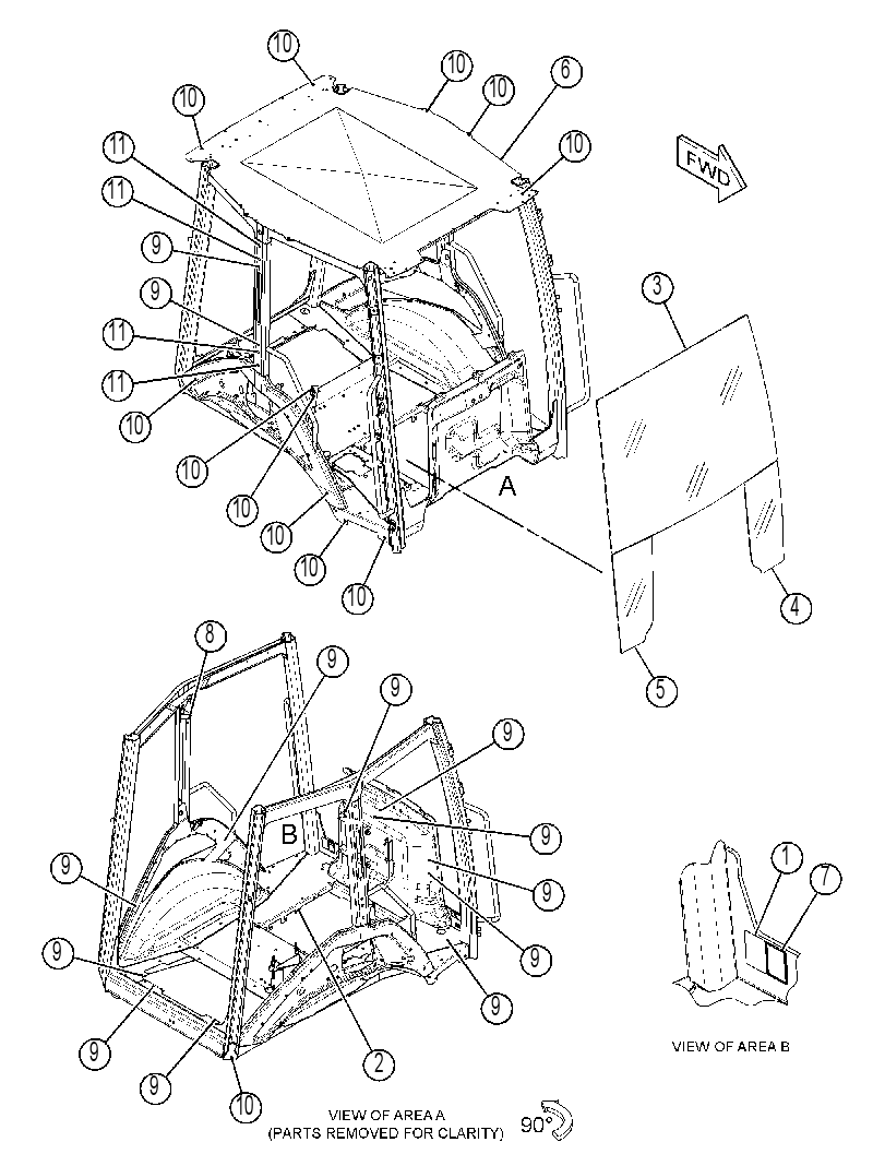 CANOPY GP-OPEN ROPS 3822207 CAT