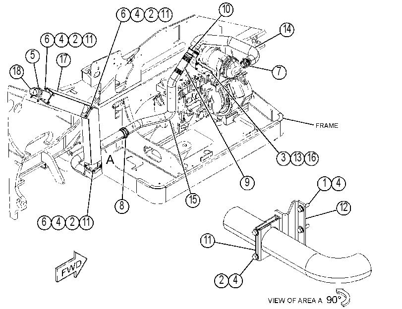 MOUNTING GP-MUFFLER 4636862 CAT