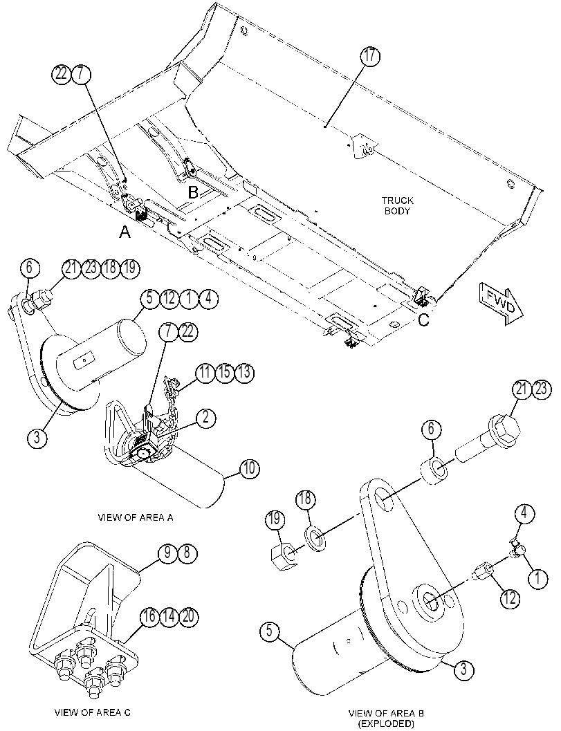 MOUNTING GP-TRUCK BODY 3769885 CAT