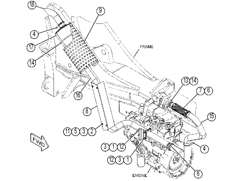 MUFFLER & MOUNTING GP 4643827 CAT
