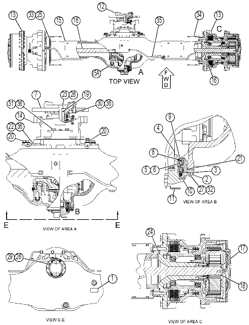 AXLE GP-CENTER 3709015 CAT