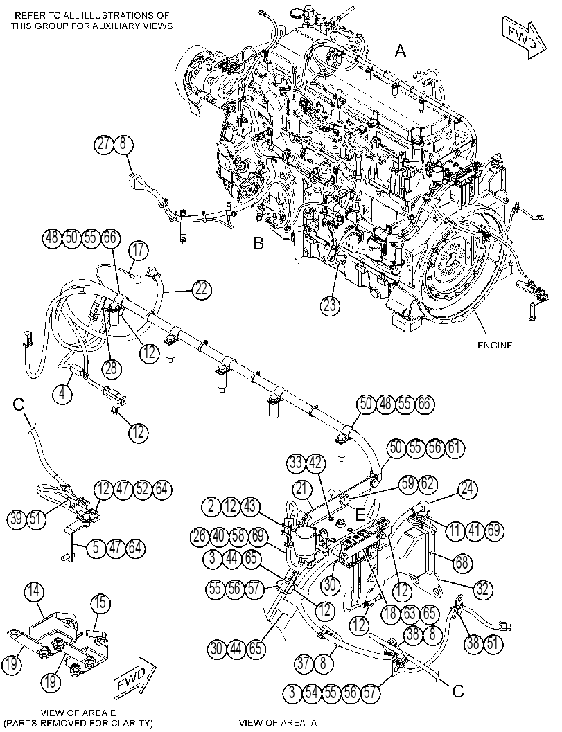 Проводка двигателя 3702542 CAT