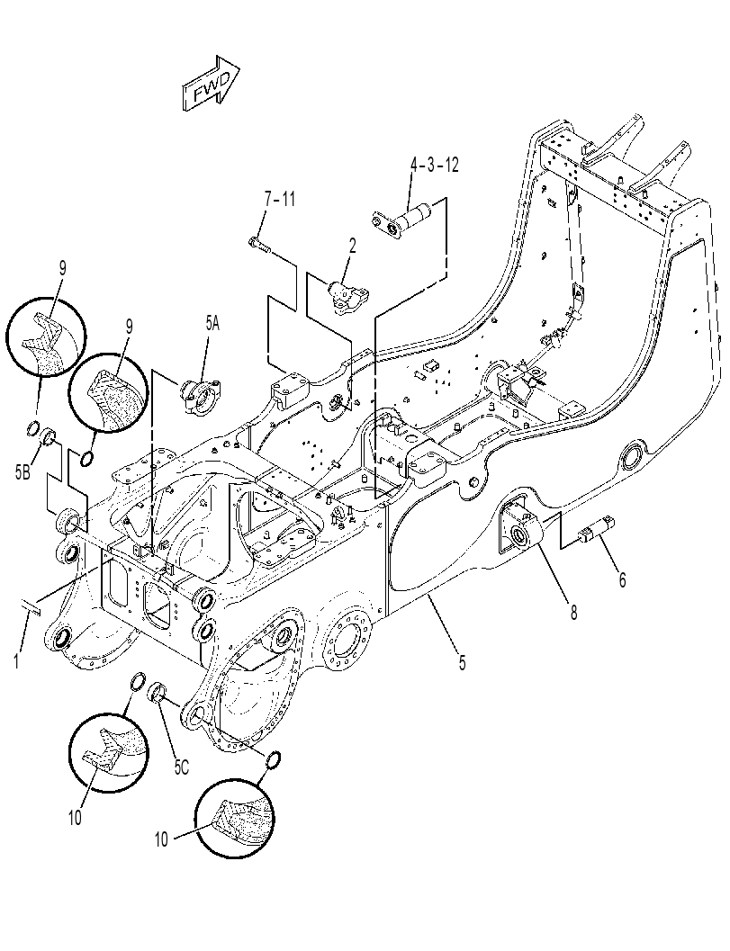 FRAME GP-MAIN 3022287 CAT